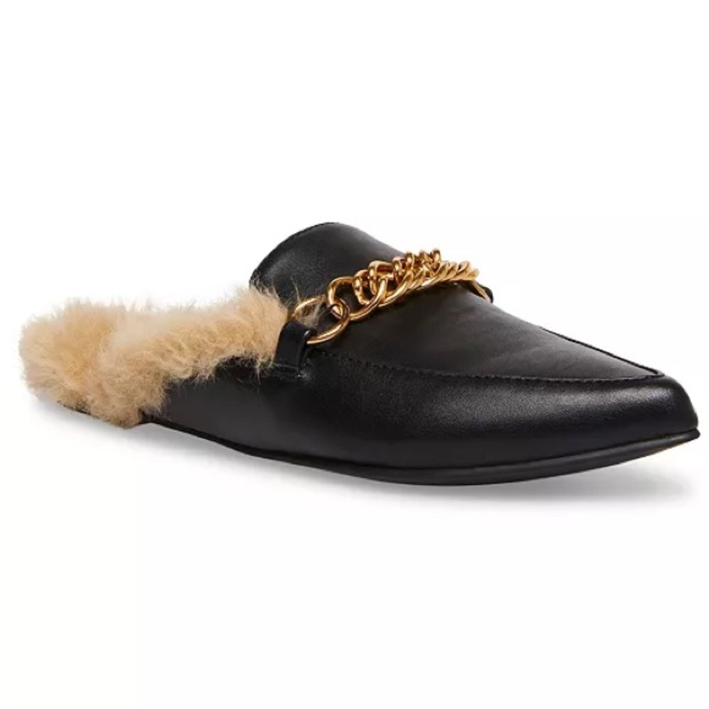 Steve Madden Black Fur-Lined Loafers